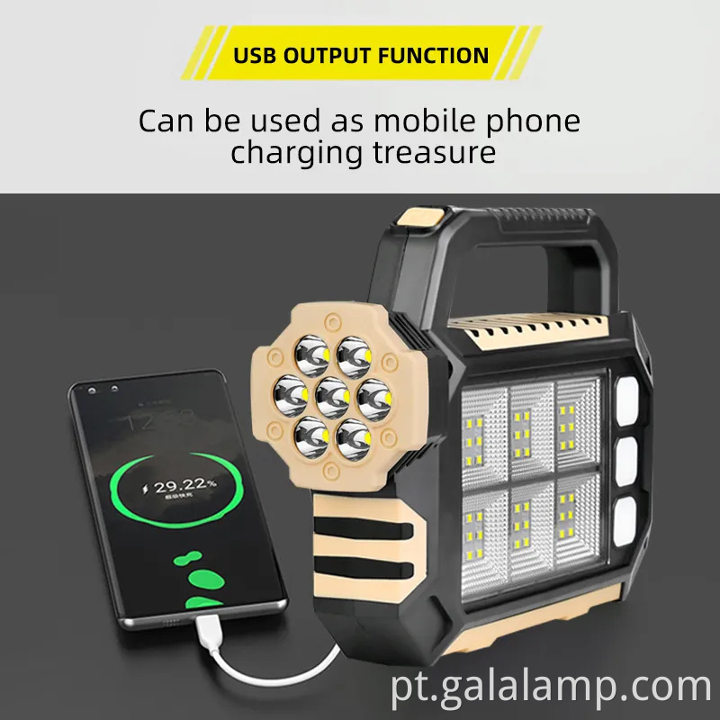 Luz de trabalho solar solar externo de alta potência para acampar